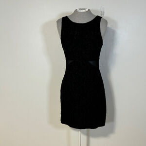 All That Jazz Dress Women’s Size Small Black Mesh Sides Knee Length Sleeveless